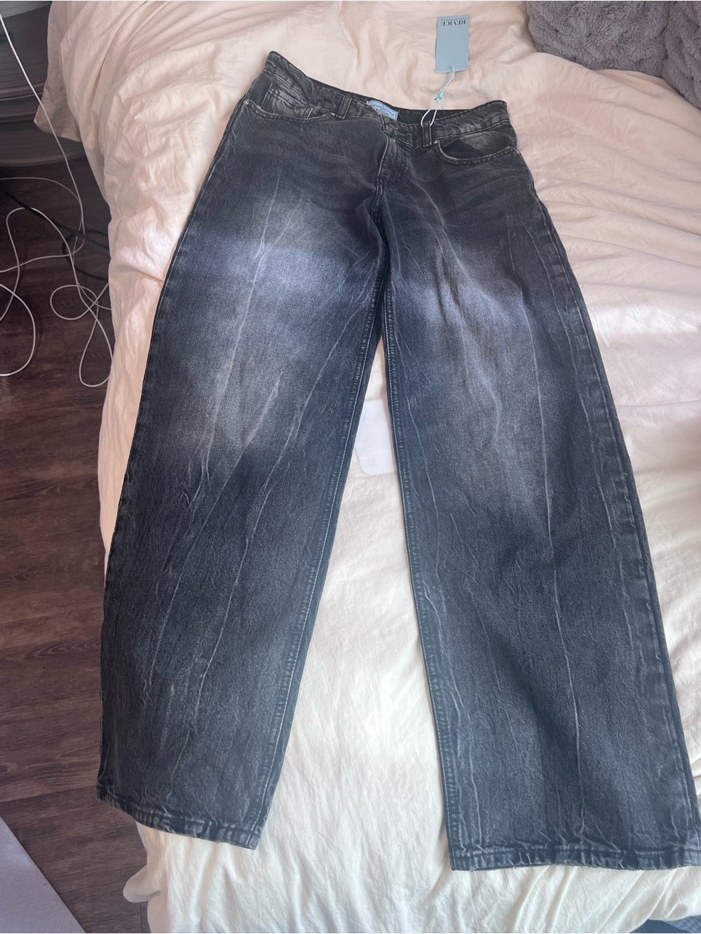 REVICE Men's Washed Black Relaxed Jeans